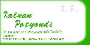 kalman potyondi business card